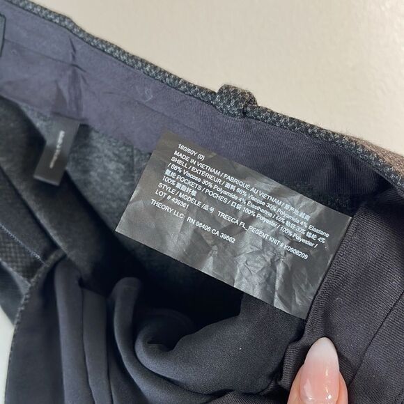 EUC Theory Charcoal Gray Knit Wool Dress Slim Pants 0 - Picture 7 of 8